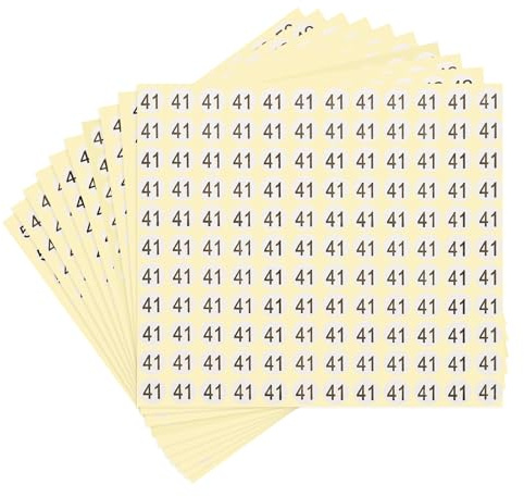 PATIKIL 10 ark nummer klistermärken nummer 41 till 50 runt klistermärke 0,5 tum självhäftande liten etikett för förvaring av lager (totalt 1320 st, varje nummer per ark)