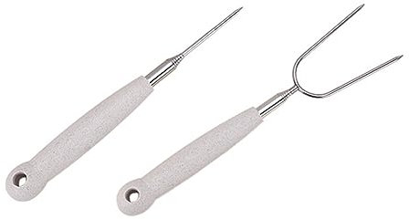 TOYANDONA 2piezas Tenedor De Parrilla De Acero Inoxidable para Exteriores Tenedor Doble y Individual Herramientas para Barbacoa Accesorios para Barbacoa