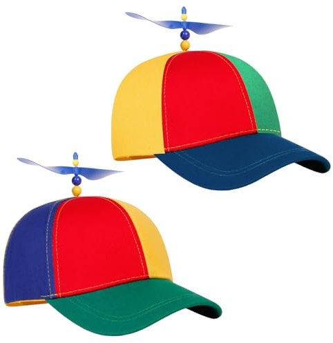 ZXTGBQ Gorra De Hélice De Colores, Sombrero De Hélice para Adultos, Gorro Divertido para Adultos, Tapa De Hélice Extraíble Adecuado para Fiestas Al Aire Libre, Cosplay, Noche Temática del Carnaval