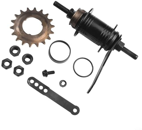 Yuanpgky Buje trasero de freno para bicicleta de una sola velocidad | Radio 36H/32H compatible con freno de pedal trasero | Buje de rueda libre de acero inoxidable 18T, eje de 170 mm, 110 mm trasero