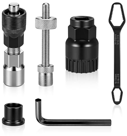 Zocipro Estrattore Pedivella e Attrezzo Movimento Centrale Bici, Set Utensili per Movimento Centrale con Estrattore Pedivella e Chiave da 16 mm, per Smontaggio Pedivelle Bicicletta