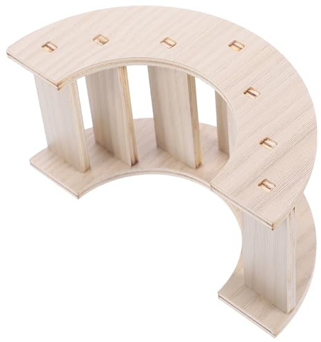 Abaodam Puente de Madera Natural para Jaula de Hámster, Juguete de Escalada y Decoración para Animales Pequeños como Chinchillas y Cobayas, Accesorio Seguro y Resistente para Mascotas