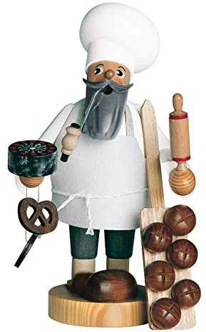 KWO Smoking Men Incense Holder, Baker, 21 cm, Wood, Multicolour, One Size
