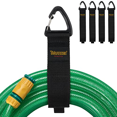 Trilancer Klettband mit Öse mit dreieckiger Schnalle zum Aufhängen an Wänden für Kabel, Drähte, Seile, Schläuche, Organisation für Haus, Garage oder Werkstatt, Patentiertes Design(4L)