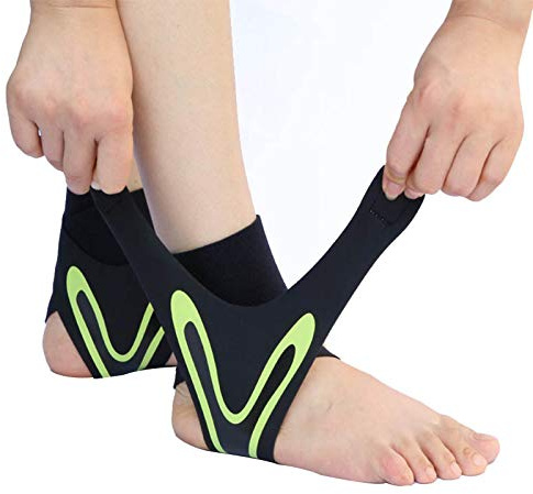 YUNYAN Bandage fotled, 2 stycken, svaz, ankelbandage med kardborreband, ankelband, fotled, hälsporre, fotledsbandage för skonsam och stöder fotled