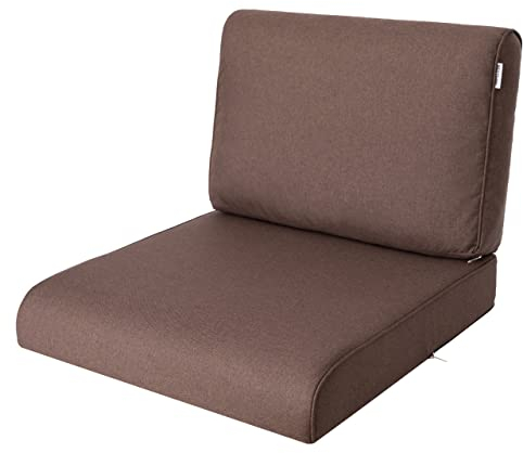 Cuscino per esterni 60 x 60 cm, colore marrone, per mobili da balcone, altalena e salotto per esterni, modello NEL per giardino e terrazza