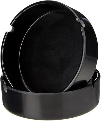 12x Posacenere in plastica Nera dal Design Semplice,portacenere Portatile, posacenere per privati e Gastronomia, Bar Pub,Ristorante, (12 Pezzi)
