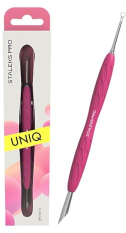 Natury Nails STALEKS PRO Nagelhautschieber mit Gummi-Silikongriff, Edelstahl, UNIQ 11/2