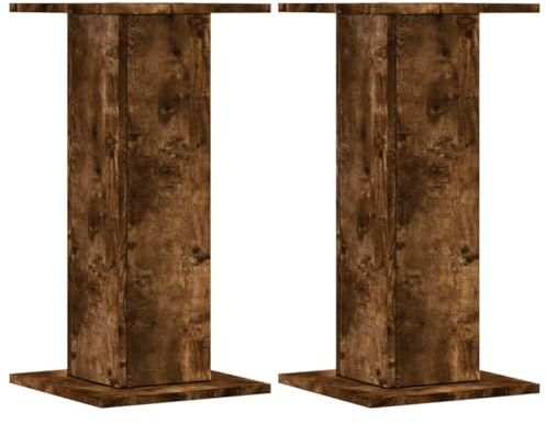 vidaXL Lautsprecherständer 2 STK., Hoher Boxenständer, Lautsprecherpodest für HiFi Heimkino Surround Sound, Verbessertes Audio-Hörerlebnis, Räuchereiche Holzwerkstoff