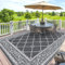 SHACOS Outdoor Teppich Wetterfest 150x240 cm Wendbarer Kunststoffteppich Balkon Teppich Waschbar UV-beständig Picknickdecke Außenteppich für Terrasse Patio Camping Garten, Grau