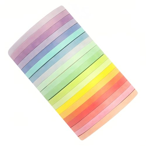 ZKGYUS 20 washi tape,Basic monocromo 20 colores diy cinta decorativa manual(5m*3mm)