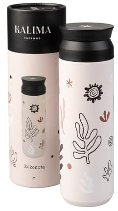 Kokonote Botella agua acero inoxidable Kalima - Botella térmica 500 ml reutilizable - Botella termica 500ml Frío/Caliente aislamiento doble pared - Botella de agua acero inoxidable, Termo libre BPA
