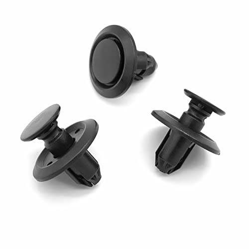 VVO Fastener - svarta plastklämmor. Motorfackskydd. Kompatibel med vissa Mitsubishi Outlander (inklusive PHEV), (paket med 10 klämmor)