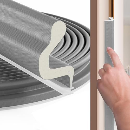 Joint de Porte Blanc pour Cadre de Porte Joint Porte 6M Joints de Porte pour Une Isolation Phonique Résistante à l'humidité et Éviter les Collisions (Gris, 6M)