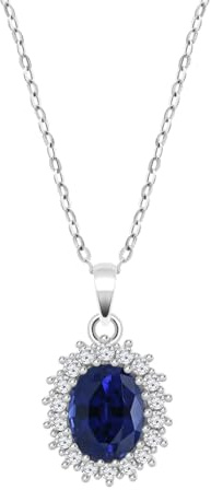 Collier Lotus Silver marguerite oxyde bleu