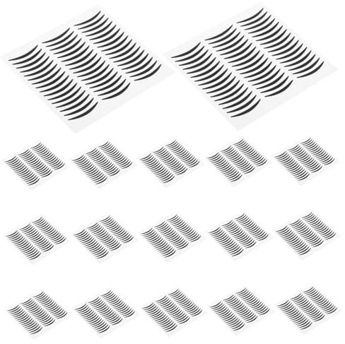 Healifty 20 fogli Cerotti Eyeliner Neri Adesivi Temporanei per Trucco Occhi Sottile e Resistente Effetto Doppia Palpebra Naturale per Donne e Ragazze per Smoky Eye e Trucco Quotidiano