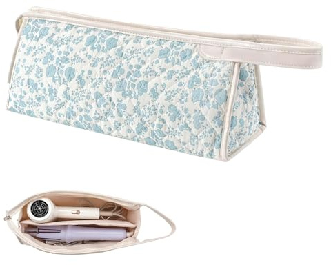 Bolsa de almacenamiento para herramientas para el cabello, gran maletín de almacenamiento acolchado impermeable, bolsa de viaje para plancha de pelo, rizador, secador de pelo, artículos cosméticos