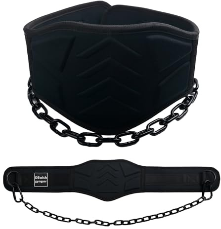 Weightlifting Belt with 41 IN Steel Chain Dip Belt for GYM Workout, Pull Ups, Crossfit, Weight Lifting, Squat, Training, Fitness (Black)