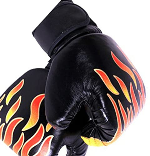 Omquot Guanti da boxe professionali per ragazzi, antistrappo, impugnatura comoda per combattere, 20 x 15 x 5 cm (nero)