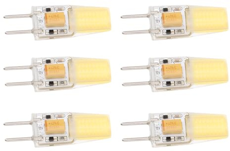 Qudinip GY6.35 COB Glödlampa 5W Energieffektivt ögonskydd för Hängande Lampor Bordslampor 6st (Vitt Ljus)