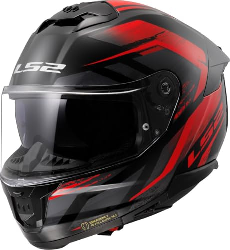 LS2, Integraler Motorradhelm Stream II Fury Gloss Black Red, S