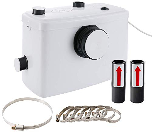 Arebos Hebeanlage 600 W | Schmutzwasserpumpe | Fäkalienpumpe | Abwasser | | für WC, Dusche, Waschbecken | 100 l/min | Weiß
