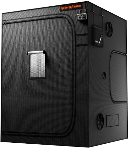 Spider Farmer 5x5x6.6 Pro-Grade Grow Tent 150x150x200cm with Observation Window and Floor Tray 1680D Thicken Mylar Canvas Hydroponic Grow Tent 5x5 for Indoor Growing for SF4000/SE5000