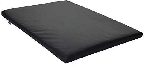 FORTISLINE Hundematte 80x60 cm M Schwarz – Waschbares Hundebett aus Kunstleder, Wasserabweisendes Hundekissen für Hundebox und Auto, Pflegeleichte Hundematte für kleine und mittelgroße Hunde