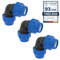 Smartproduct Codo de Compresión para Tubería de Polietileno de 20mm x 20 mm – 3 piezas - Accesorios de PP PN16 - Racor de Fontanería de 90 grados - Conectores de Aqua para Tuberías de PE80, PE100