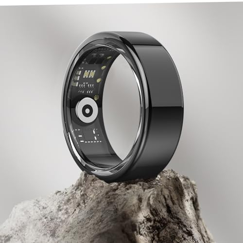 DEKELIFE 2024 Neu Smart Ring Herren Damen, Fitness Ring Tracker Gesundheitsring mit Herzfrequenz, SpO2, Schlaftracker, 100+ Sportmodi IP68 Wasserdicht Smartringe für Android und iOS, Size 12, Schwarz