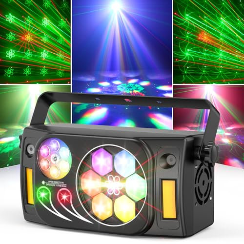 Luce per Feste da Discoteca RGBW da 80W, Luce per Effetti Scenici 6 in 1 con Semovente, Attivazione Sonora DMX15CH Master Slave Adatta per Feste in Discoteca Palchi Compleanni Matrimoni Festival