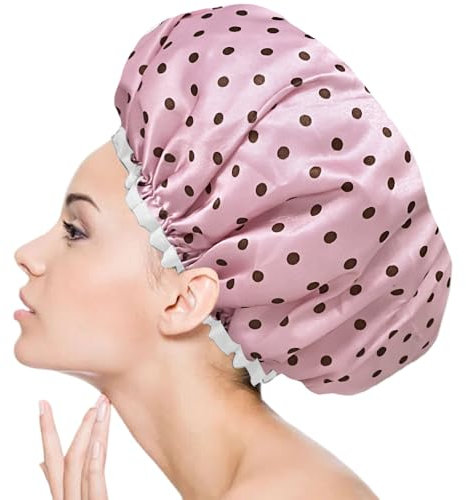 Wiederverwendbare Duschhaube,Extra-große wasserdichte Duschhaube, geeignet für alle Arten von langem Haar,Verstellbare Damen-Duschhaube, ideal für Mädchen