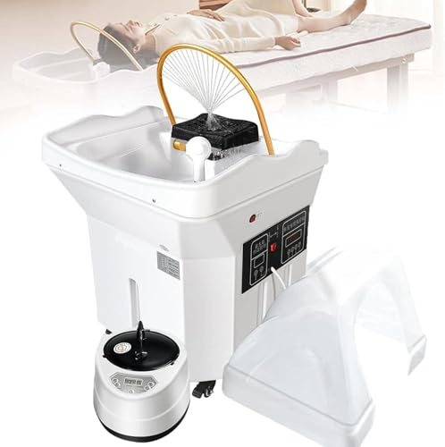 Equipo SPA Japoné,Lavabo para Champú para Terapia de SPA con CirculacióN de Agua,Lavacabezas Portatil con 4 Ruedas Silenciosas,Adecuado para Capilares y Salones de Peluquería