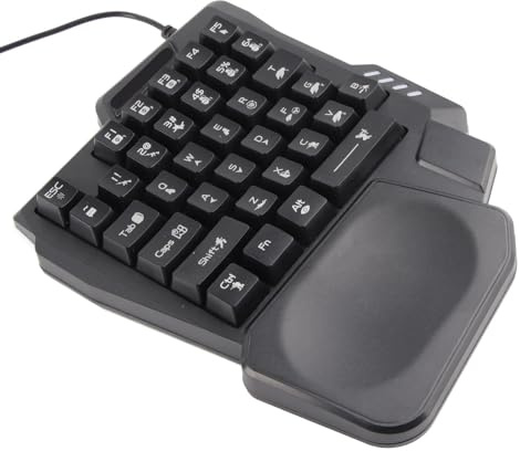 Ejoyous Einhändige Gaming-Tastatur, Ergonomisches Design, 35 Tasten, wasserdichte Technologie, Ideal für Gamer, die Komfort und Präzision Suchen