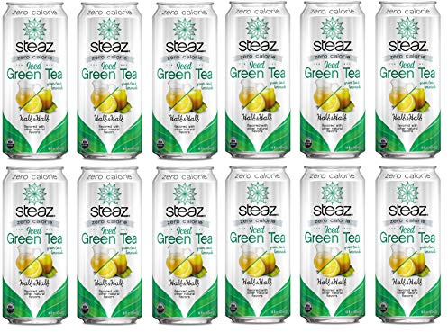 Steaz Organic Zero Calorie Half Iced Green Tea & Half Lemonade, 16 OZ (Pack of 12)