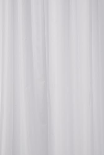 Croydex White Shower Curtain, 1800 x 1800mm | Machine Washable | Water-Resistant Proseal Coated Fabric | Cling-Resistant Weighted Hem | Rust-Resistant Metal Eyelets | 100% Polyester