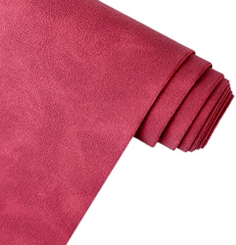 Dark Red Soft Faux Suede Fabric 30x135cm Synthetic Faux Leather Frosted Leatherette for DIY Sewing Crafts