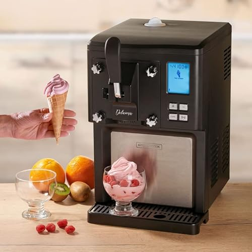 Machine à Crème Glacée Semi-Pro Kitchencook Deliciosa – Sorbetière Électrique, Capacité Familiale, Refroidissement Rapide, Design Compact