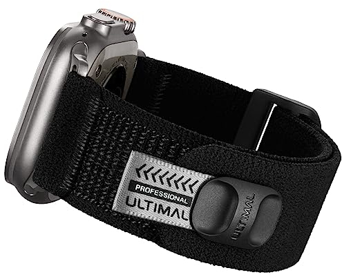 ULTIMAL Compatible with Apple Watch Straps Series 10/9/8/7/6/5/4/3/2/1/SE/SE2/Ultra 2/1, Elastic Nylon Sport Band for iWatch Strap 46mm 45mm 44mm 49mm (Black)