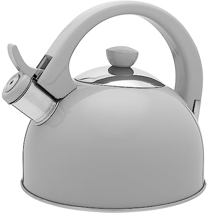 Galicja Bollitore in acciaio inox Molly – Caldaia a gas – Fornello a gas – Bollitore a pipa – Bollitore a fischio – Bollitore a induzione – 1,7 l grigio