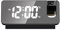 TNSLAND Sveglia con proiezione, sveglia radiosveglia con proiezione 180°, sveglia a LED, orologio digitale, snooze-Doppelgong temperatura, porta USB, funzione di ricarica, orologio di proiezione per