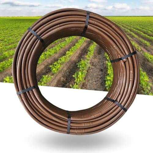 Tubo Ala Gocciolante Marrone per Irrigazione a Goccia Ø 16 Passo 20 | Passo 30 | Passo 33 | Irrigazione Automatica per Orto e Giardino con Doppio foro 2 lt/h (Passo 20, 100 metri)