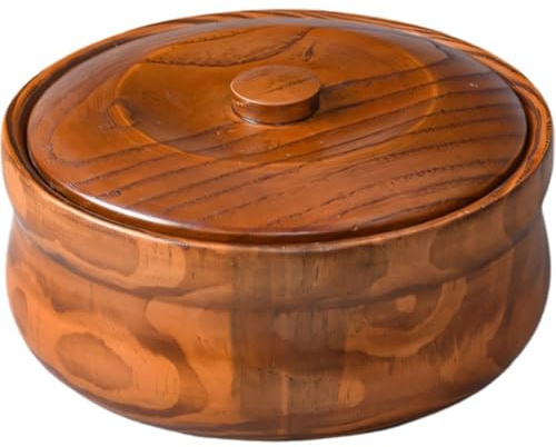 Zghhc Wood Salad Bowl Solid Wood Salad Wooden Bowl with Lid Large Mixing Bowls for Fruits, Vegetables Salads Wood Vintage Decor