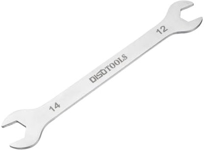 sourcing map Thin Open End Wrench 12mm x 14mm Metric Sandblasting Plated 3cr13 Stainless Steel, Double Ended Slim Spanner for Household Maintenance and General Repairs