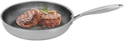 AOAPUMM Bratpfanne Edelstahl Wabenstruktur Induktion Pfanne Anti Haft Kratzfest (32cm)