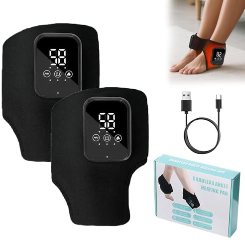 3 in 1 Foot Massager, Triple Therapy Foot Massager, 3 Vibration Modes & 5 Heating Levels, Touch Screen, USB Rechargeable, Relieve Foot Pain, for Home Office, Xmas Gifts for Family Parents (2pcs-A)