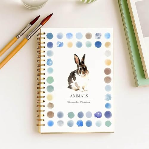 Beginner-Friendly Watercolor Workbooks, 12 Color Beginner Friendly Painting Kit, Easy Nature Scenes Paint Set with Brushes & Palette, Art Crafts for Creative Exploration, Gift for Adults Teens (#B)
