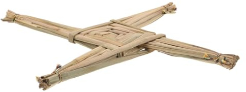 DIYEAH Cruz De Santa Brígida Irlandesa Tejida a Mano 30 Cm De Paja Natural Tradicional Decorativa Para Pared y Altar Hogar Amuleto De Buena Suerte y Bendición