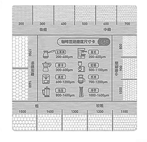 Coffee Dust Grinding Reference Card Made of Stainless Steel for Precision Grinding in Every Brew