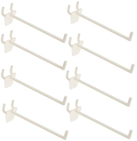 BESTOMZ Ganci per Pannelli Forati in Abs Interasse 2cm, Set da 100 Pezzi, per Organizzare Pareti, Scaffali e Espositori in Supermercati e Cucine
